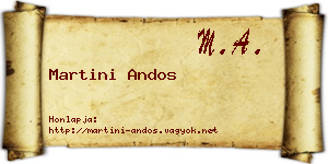 Martini Andos névjegykártya